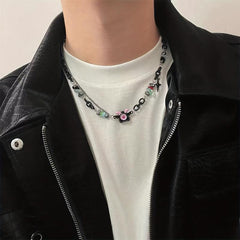 Little Ghost Monster Metal Chain Necklace For Men And Women