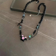 Little Ghost Monster Metal Chain Necklace For Men And Women