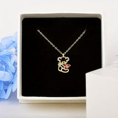 Bear Pendant Necklace Animal Jewelry Women Necklace