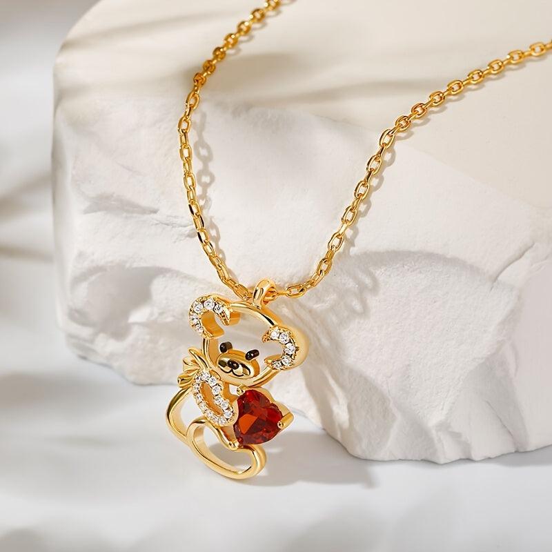 Bear Pendant Necklace Animal Jewelry Women Necklace