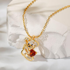 Bear Pendant Necklace Animal Jewelry Women Necklace
