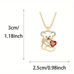 Bear Pendant Necklace Animal Jewelry Women Necklace