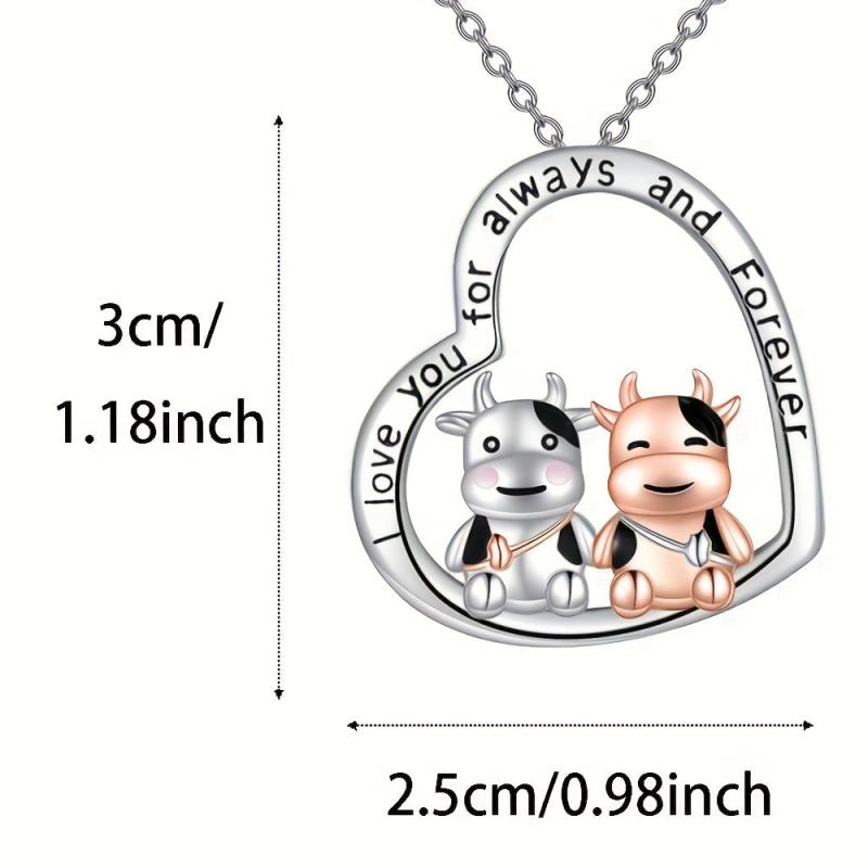 Calf Heart Necklace Sweet Party Jewelry Gift
