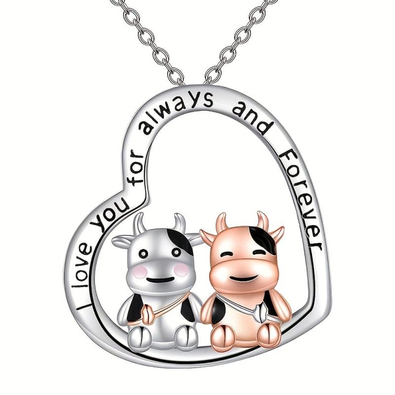 Calf Heart Necklace Sweet Party Jewelry Gift
