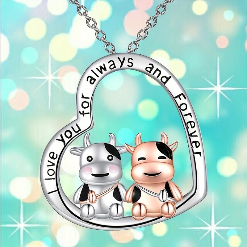 Calf Heart Necklace Sweet Party Jewelry Gift