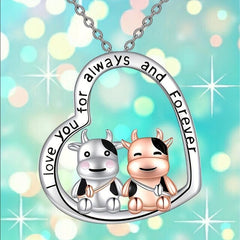 Calf Heart Necklace Sweet Party Jewelry Gift