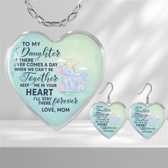 Elephant Pattern Light Green Glass Pendant Earrings