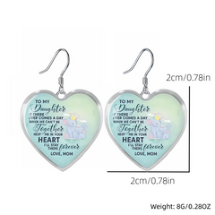 Elephant Pattern Light Green Glass Pendant Earrings