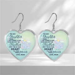Elephant Pattern Light Green Glass Pendant Earrings