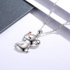 Baby Elephant Pink Heart Necklace Gift for Women and Girls