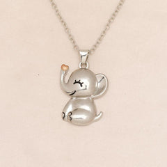 Baby Elephant Pink Heart Necklace Gift for Women and Girls