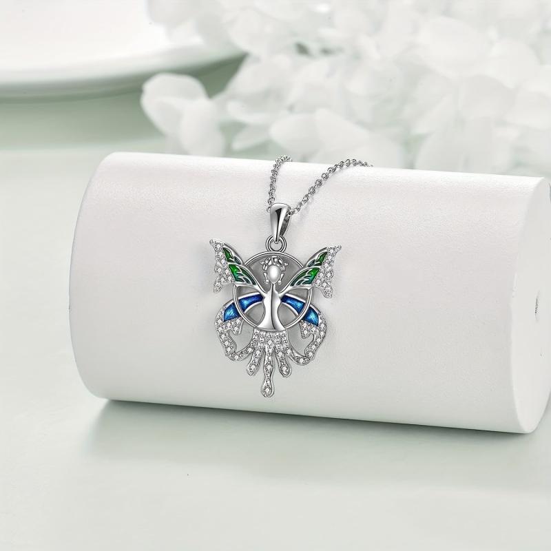 Butterfly Elf Pendant Necklace And Butterfly Elf Necklace
