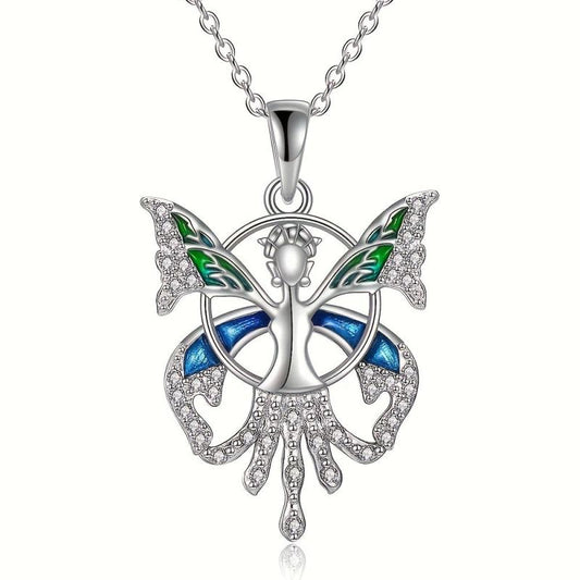 Butterfly Elf Pendant Necklace And Butterfly Elf Necklace