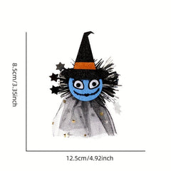 2pcs Gauze Halloween Hairpin Headdress Party Decoration Spider Pumpkin Clip