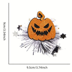 2pcs Gauze Halloween Hairpin Headdress Party Decoration Spider Pumpkin Clip