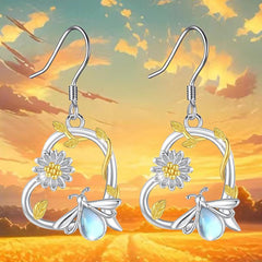 Sunflower Ladybug Heart Earrings Ladies Girls Birthday Christmas Gift