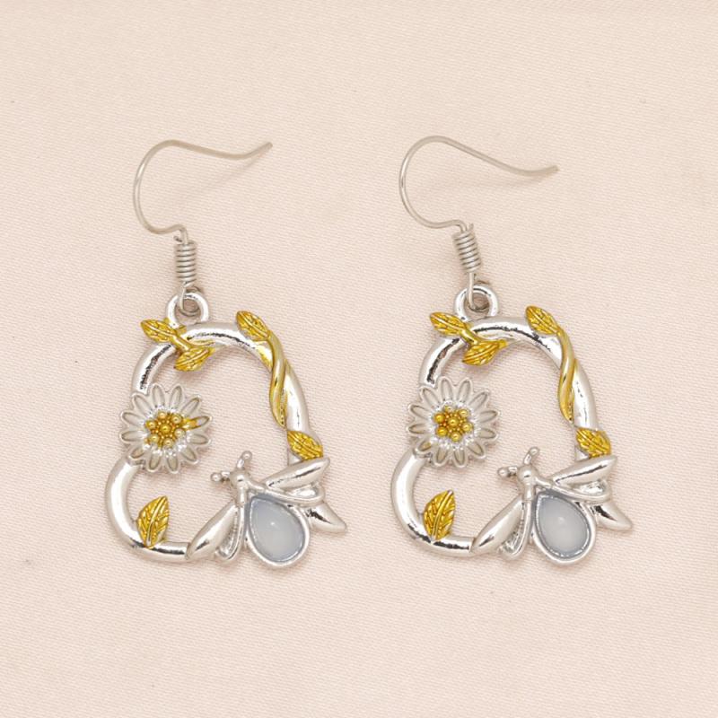 Sunflower Ladybug Heart Earrings Ladies Girls Birthday Christmas Gift