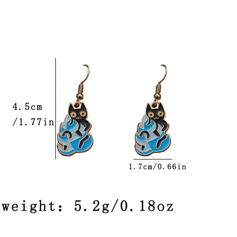 Cartoon Potted Cat Earrings Creative Flower Earrings