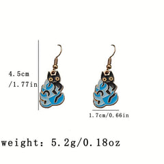 Cartoon Potted Cat Earrings Creative Flower Earrings