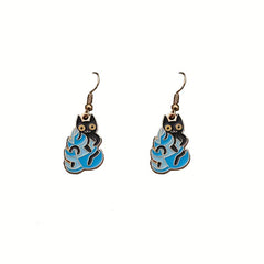 Cartoon Potted Cat Earrings Creative Flower Earrings