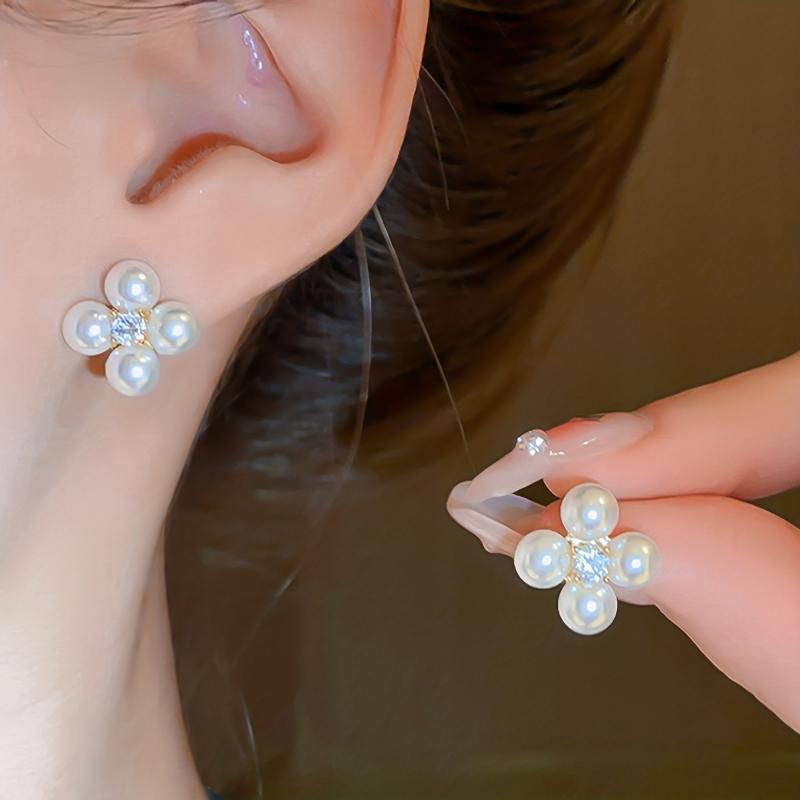 Faux Pearl Ear Jewelry Creative Stud Earrings Women Jewelry