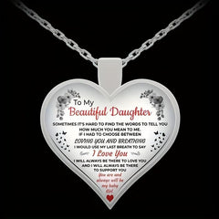 Heart Crystal Pendant Necklace - Holiday Gift For Daughter