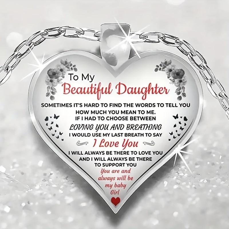 Heart Crystal Pendant Necklace - Holiday Gift For Daughter