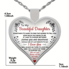 Heart Crystal Pendant Necklace - Holiday Gift For Daughter