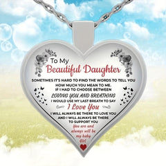 Heart Crystal Pendant Necklace - Holiday Gift For Daughter