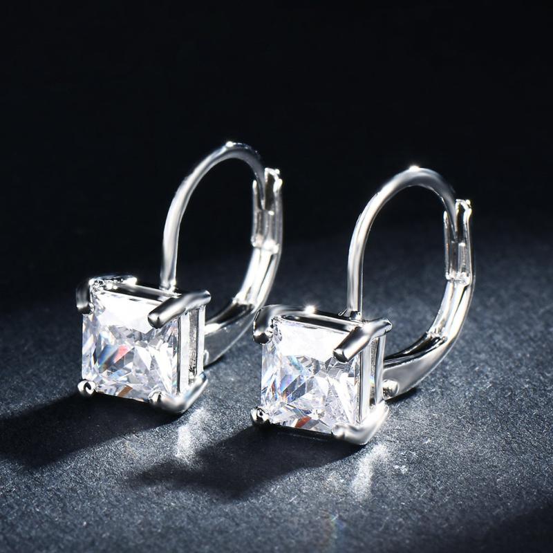 Red Pink Stone Drop Earrings Hoop Earrings Wedding Jewelry