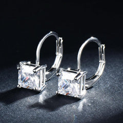 Red Pink Stone Drop Earrings Hoop Earrings Wedding Jewelry