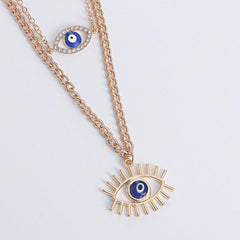 Eye Pendant Plated Alloy Necklace Vintage Style Chains Party Jewelry Gift