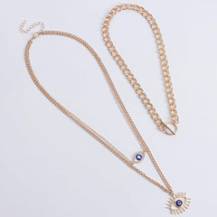 Eye Pendant Plated Alloy Necklace Vintage Style Chains Party Jewelry Gift