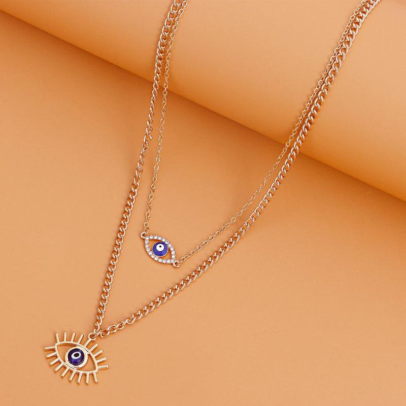 Eye Pendant Plated Alloy Necklace Vintage Style Chains Party Jewelry Gift