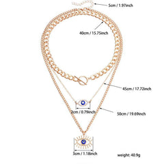 Eye Pendant Plated Alloy Necklace Vintage Style Chains Party Jewelry Gift