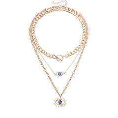 Eye Pendant Plated Alloy Necklace Vintage Style Chains Party Jewelry Gift