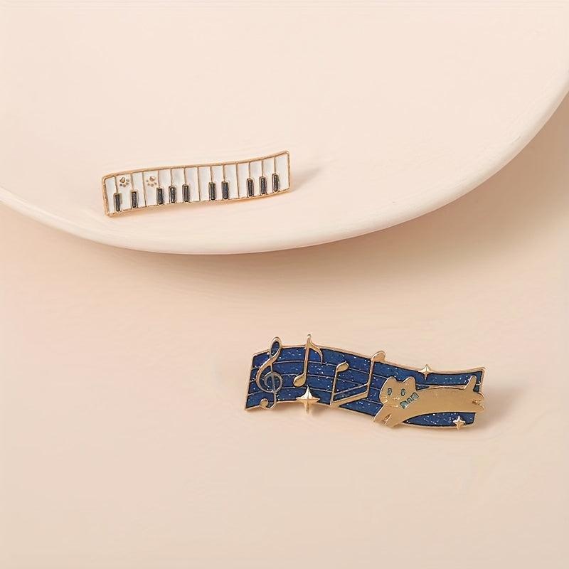 Love Music Brooch Piano Cat Note Badge Student Gift Boy And Girl Bag Accessories