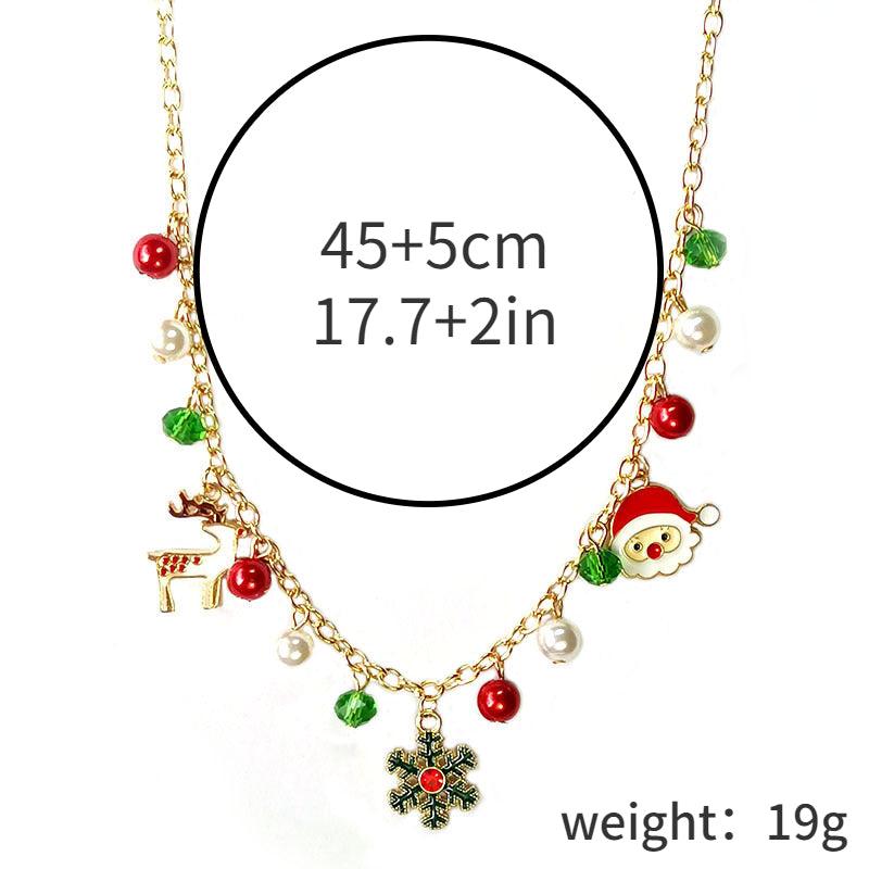 Santa Claus Bell Snow Necklace For Kids