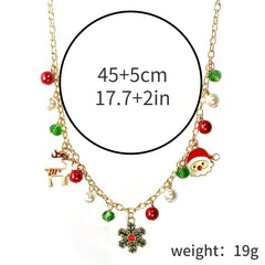 Santa Claus Bell Snow Necklace For Kids