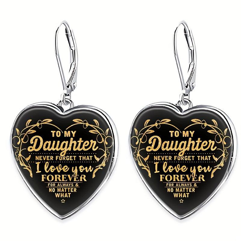 Heart Crystal Pendant Necklace Ring Earrings Set for Daugther