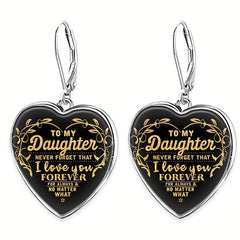 Heart Crystal Pendant Necklace Ring Earrings Set for Daugther