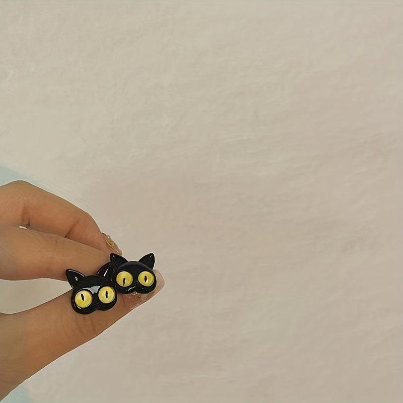Cat Head Earrings For Girls Women Cute Earrings
