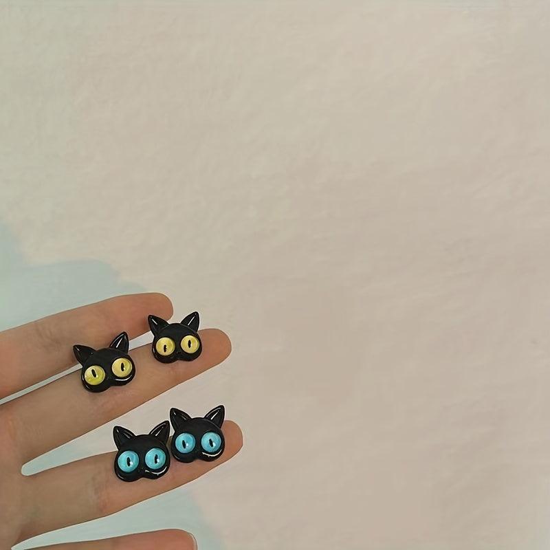 Cat Head Earrings For Girls Women Cute Earrings