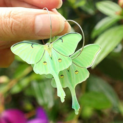 Acrylic Green Butterfly Moth Dangle Earrings Retro Lightweight Creative Gift