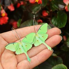 Acrylic Green Butterfly Moth Dangle Earrings Retro Lightweight Creative Gift