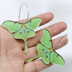 Acrylic Green Butterfly Moth Dangle Earrings Retro Lightweight Creative Gift