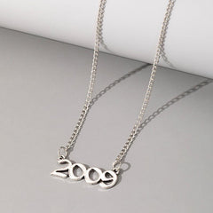 Stylish Digital Necklace with a Yearly Temperament