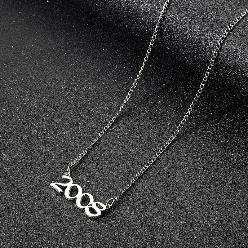 Stylish Digital Necklace with a Yearly Temperament