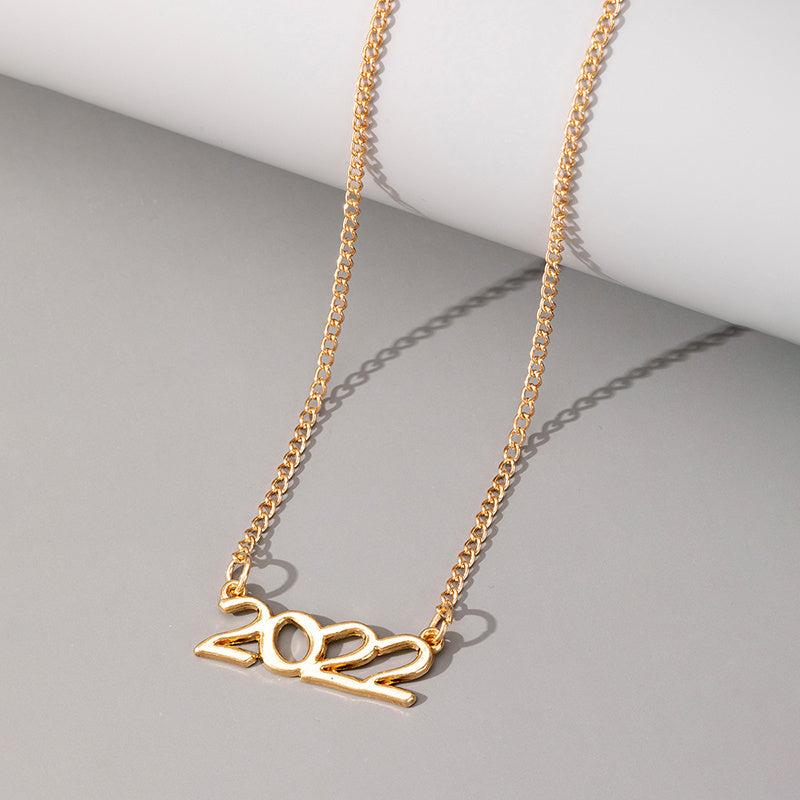 Stylish Digital Necklace with a Yearly Temperament