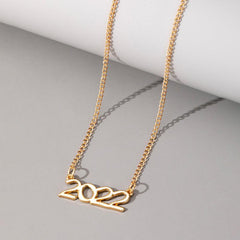Stylish Digital Necklace with a Yearly Temperament